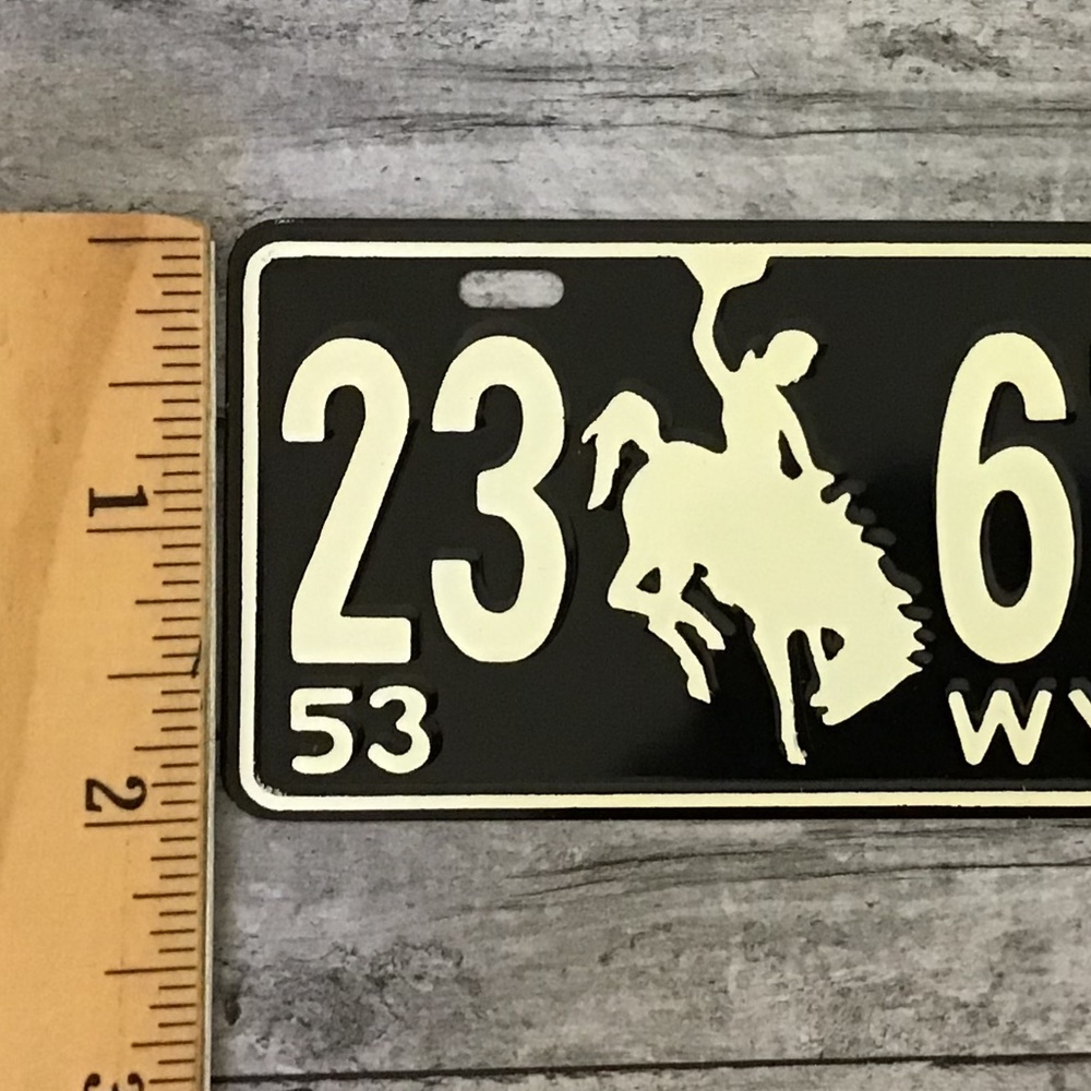 Vintage 1953 License Plate Wyoming Mini Bicycle - Picture 7 of 8